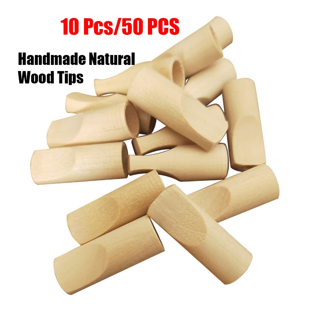 10 ชิ้น/50 ชิ้น Natural Wood Filter Tips เคล็ดลับตัวกรองไม้ธรรมชาติหลอดไม้ขนาดเล็ก