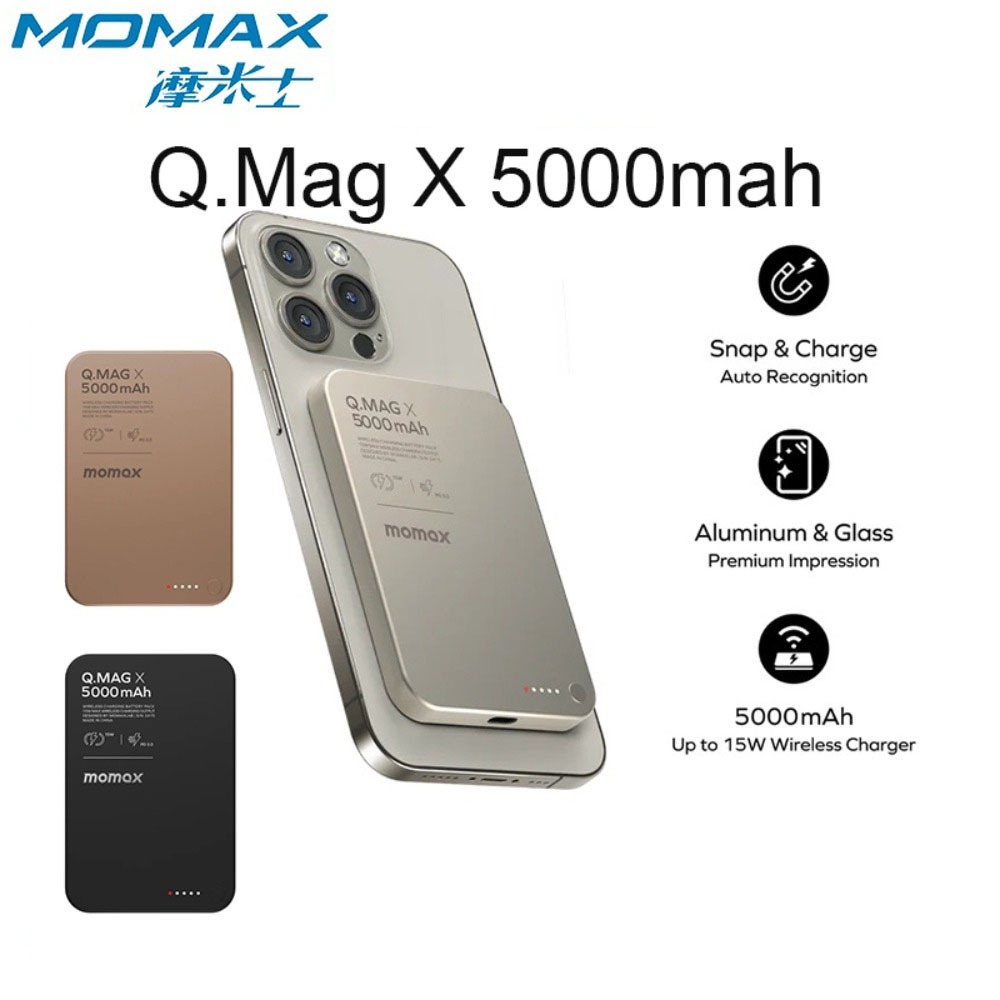 Momax Q.Mag X 5000mAh 15W Wireless Charging Powerbank 20W Wired Charging Power Bank