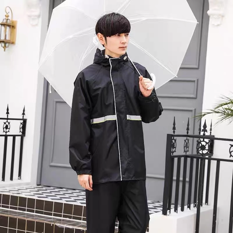 ชุดเสื้อกันฝนสำหรับผู้ขับขี่รถจักรยานยนต์ แบบแยกชิ้นแจ็คเก็ตและกางเกง thumbnail 3