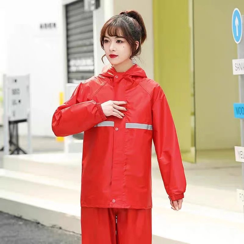 ชุดเสื้อกันฝนสำหรับผู้ขับขี่รถจักรยานยนต์ แบบแยกชิ้นแจ็คเก็ตและกางเกง thumbnail 5