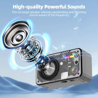 GOOJODOQ Mecha style Mini Bluetooth speaker RGB Transparent 500mAh