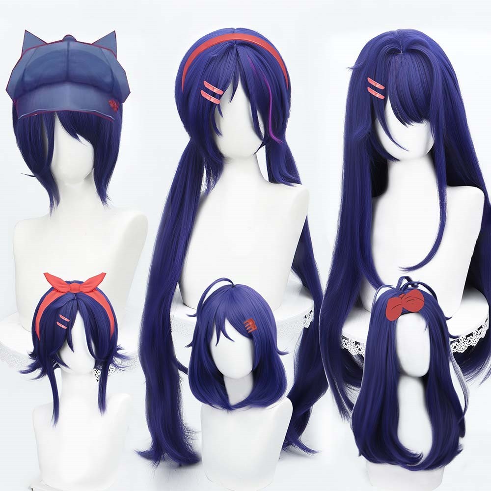 Miside Mita คอสเพลย์วิกผม Sleepy Cool Mita Mila Cos สีม่วงผมสั้นยาว