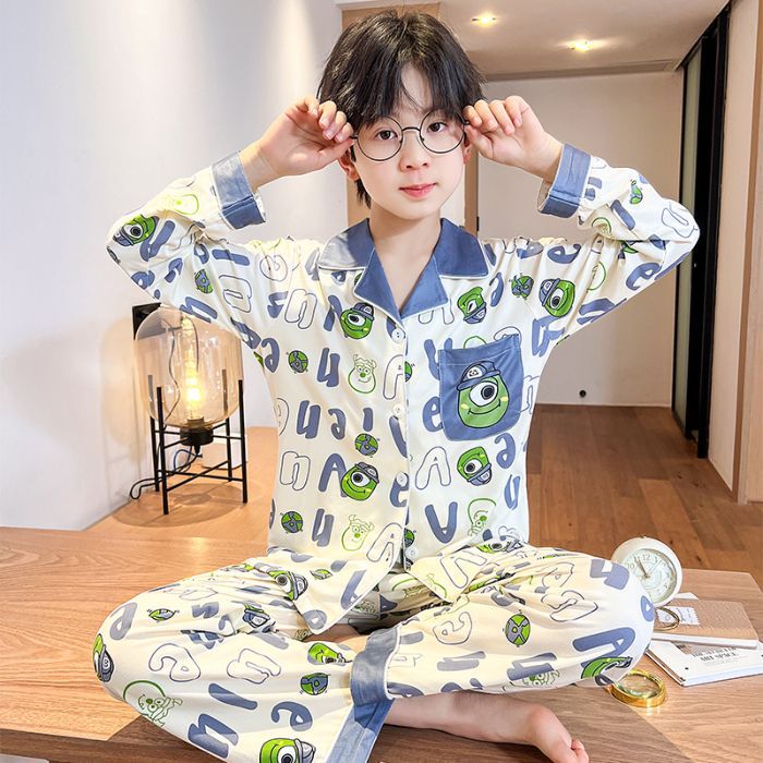 ชุดนอนเด็ก 0-8 ปี ผ้าฝ้ายนุ่ม อบอุ่น เสื้อ+กางเกง สําหรับเด็กผู้ชายและเด็กผู้หญิง