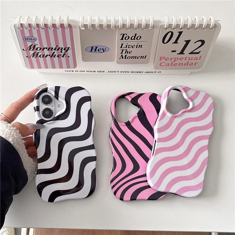 ใหม่อินเทรนด์ 2-in-1 แถบคลื่นสีปิดกั้นรวมทุกอย่างป้องกันการตกออกแบบเคสโทรศัพท์สําหรับ IPhone 16 15 14 13 12 11 Pro Max Dirt Resistance Soft TPU Shell