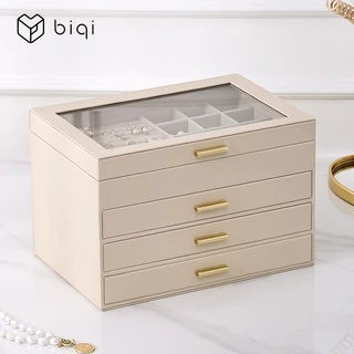 Casegrace กล่องเครื่องประดับ 4 ชั้น Jewellery Organizer กล่อง 3 ลิ้นชักสําหรับแว่นตากันแดดต่างหูสร้อยคอแหวนกล่องเครื่องประดับโมเดิร์นสไตล์