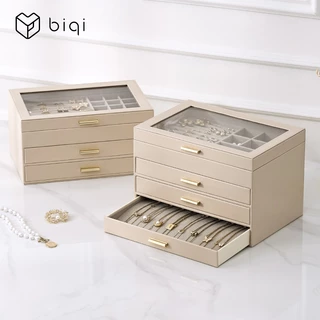 Casegrace กล่องเครื่องประดับ 4 ชั้น Jewellery Organizer กล่อง 3 ลิ้นชักสําหรับแว่นตากันแดดต่างหูสร้อยคอแหวนกล่องเครื่องประดับโมเดิร์นสไตล์