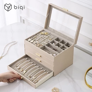 Casegrace กล่องเครื่องประดับ 4 ชั้น Jewellery Organizer กล่อง 3 ลิ้นชักสําหรับแว่นตากันแดดต่างหูสร้อยคอแหวนกล่องเครื่องประดับโมเดิร์นสไตล์