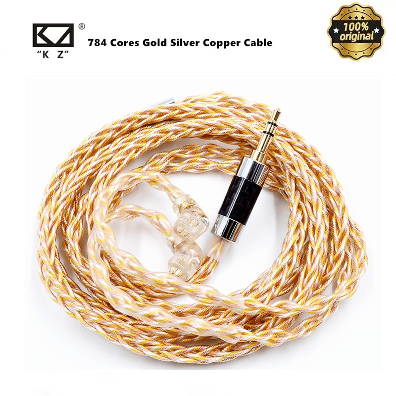 Kz 8 Strand 784 Cores Gold + Silver + ทองแดงผสมหูฟังอัพเกรดสายสําหรับ ZSN Castor Pro ZS10 Pro