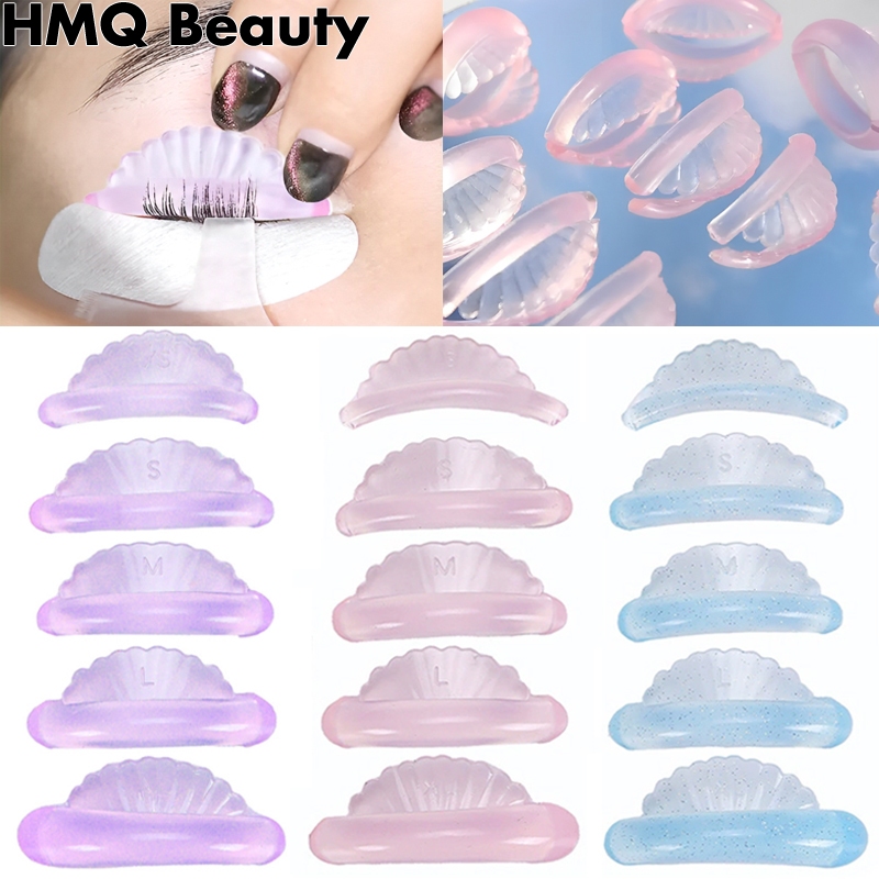 5 คู่ Applicator เครื่องมือซิลิโคน Eyelash Perm Pads อุปกรณ์แต่งหน้าReusable Eyelash Extension Sticky Lashes Rods 3D Eyelash Curler อุปกรณ์เสริม