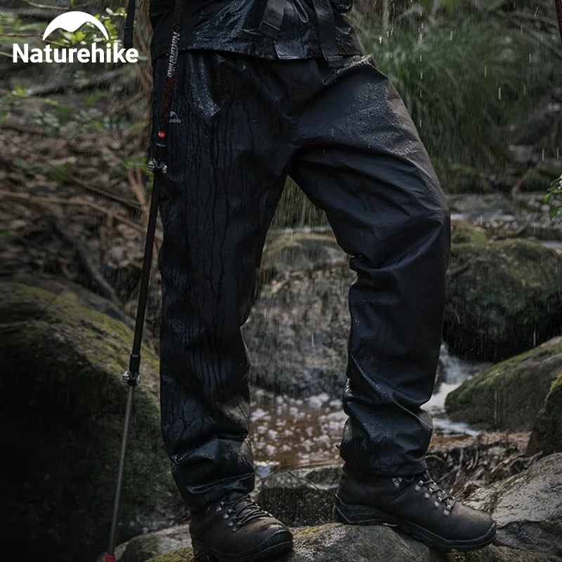 Naturehike กางเกงกันฝนกลางแจ้งแบบพกพาเดินป่าท่องเที่ยวกันน้ําระบายอากาศกางเกงตกปลาผู้ชายผู้หญิง