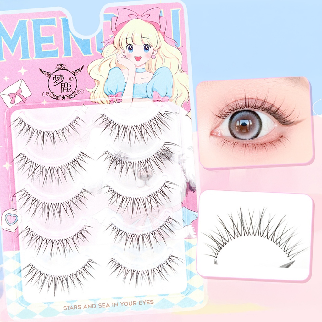 ขนตาปลอมชิ้นเดียวที่นํากลับมาใช้ใหม่ได้ Natural Spky Wispy ขนตาตาหนา