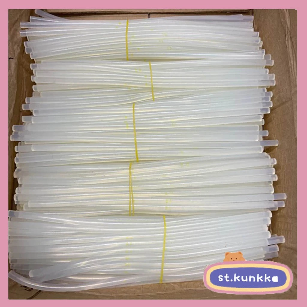 St.kunkka แท่งกาวเทียนเล็ก กาวแท่งร้อนละลายโปร่งใส (10 ชิ้น/ล็อต 7 มม. x 18 ซม.)