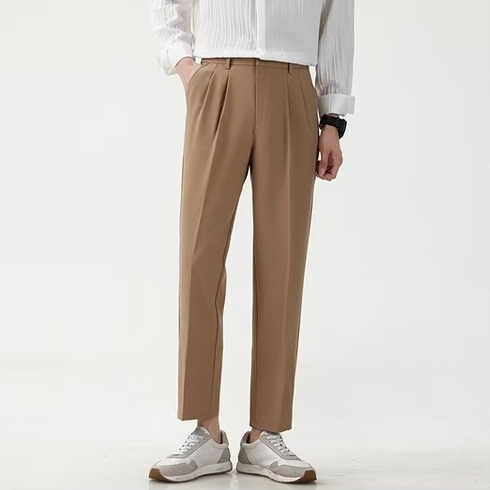 กางเกงสแล็คชาย  ผ้าเกรดพรีเมี่ยม มีความรู้สึกห้อยลงมา ไม่เหี่ยวย่น กระบอกตรง 3 สี 28-36 - รูปที่ 3