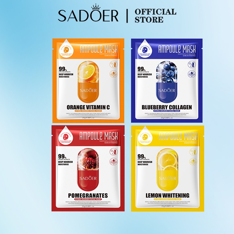 SADOER Orange VC Blueberry Collagen Lemon Pomegranate Fruit Moisturizing Nourishing Mask Moisturizing Mask มาส์กให้ความชุ่มชื้น