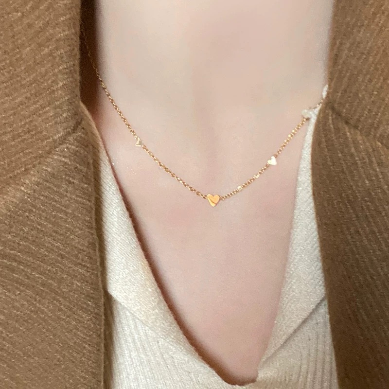 Golden Love สร้อยข้อมือเหล็กไทเทเนียมหรูหรา Niche ประณีตสร้อยคอแฟนสร้อยข้อมือผู้หญิงคลาสสิก Classy สร้อยข้อมือเครื่องประดับ - รูปที่ 5