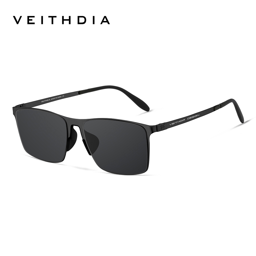Veithdia แว่นกันแดดโพลาไรซ์ไนลอนสแตนเลสทรงสี่เหลี่ยมมีสไตล์สําหรับผู้ชายพร้อมป้องกันรังสียูวีเหมาะสําหรับกลางแจ้ง V8212