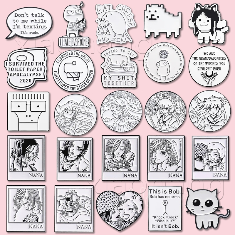 การ์ตูนอะนิเมะ Oosaki Nana สาวเคลือบ Pins เข็มกลัด Jujutsu Kaisen เข็มกลัดแมวป้ายโลหะอุปกรณ์เสริมของขวัญสําหรับเพื่อน