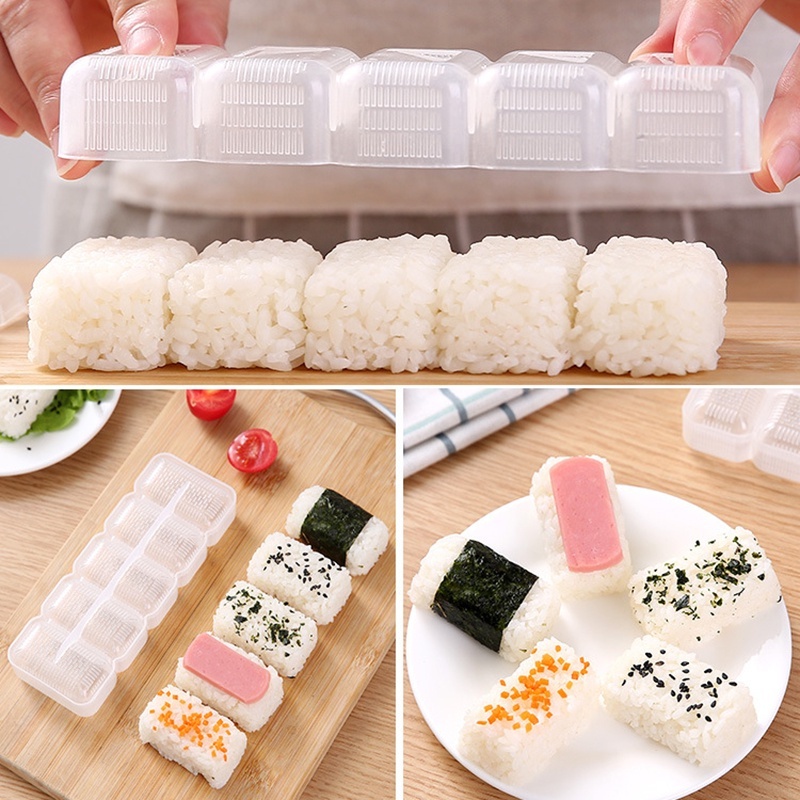✨COD✨แม่พิมพ์ซูชิ เครื่องทำซูชิ แบบ แม่พิมพ์ข้าวปั้น sushi mold, แม่พิมพ์ทําซูชิเบนโตะ แบบไม่ติด DIY สไตล์ญี่ปุ่น 5 ม้วน