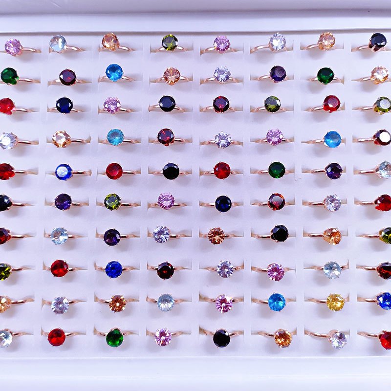 20ชิ้น/ล็อตแฟชั่นใหม่ผสมสีน่ารักผู้หญิงปรับแหวนนิ้วบางสาวหรูหราบิ๊กเพทายเครื่องประดับพรรคแต่งงานบาร์แหวนของขวัญ