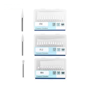 12 ชิ้น/กล่องเครื่องมือทันตกรรมเปลวไฟหินสีขาวขัด Fg Burs Abrasion Point Bur Fit Handpiece ความเร็วสูง 1.6 มม.เครื่องมือทันตกรรม