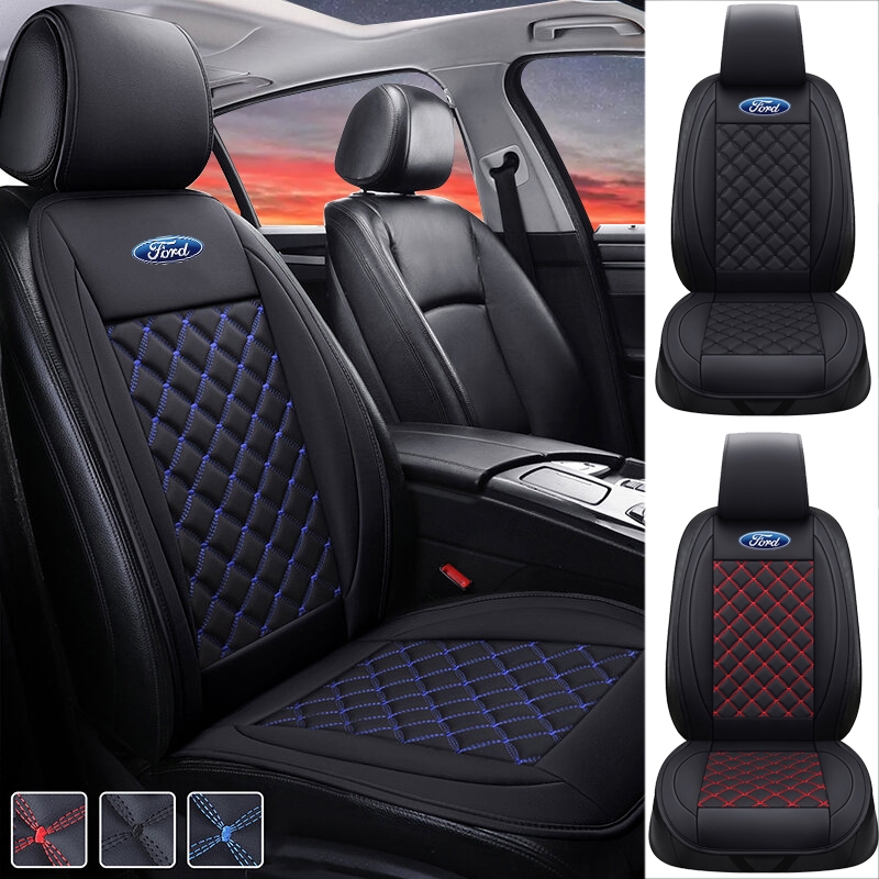 Ford รถ High End หนัง Breathable เบาะรองนั่ง, Universal เบาะรองนั่งสําหรับ All Seasons Fiesta Ranger T6 T7 T8 T9 Focus Territory Everest Ecosport Ka Focus Fusion