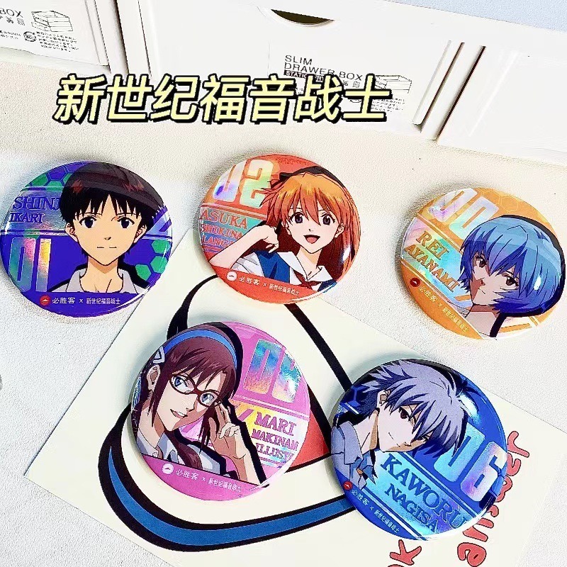 Eva Neon Genesis Evangelion Ayanami Rei Soryu Asuka เข็มกลัดกระเป๋าเป้สะพายหลังโต๊ะป้ายโลหะปุ่มเข็มกลัด Pins คอสเพลย์คอลเลกชันของเล่นกระเป๋าตกแต่งของขวัญ