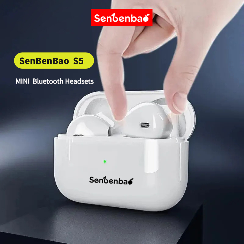 Senbenbao S5 Smallest หูฟังไร้สาย TWS 5.3 Hi-Fi Dolby Stereo – หูฟังควบคุมแบบสัมผัส อินเอียร์กึ่งเปิด รองรับสมาร์ทโฟนทุกรุ่น – เกมออกกําลังกายกลางแจ้งของขวัญกีฬา