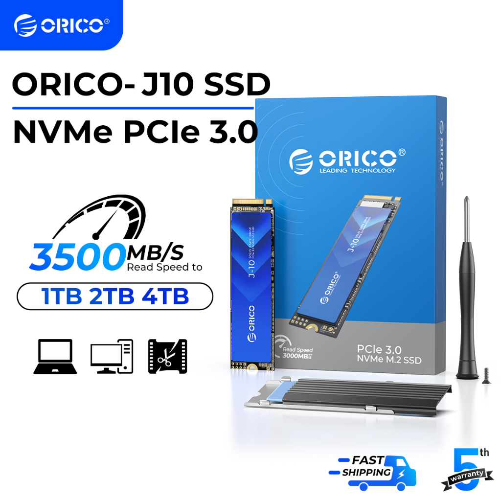 ORICO 1TB 2TB 4TB SSD M.2 2280 NVME PCIe 3.0 SSD 3500MB/s For Laptop Desktop PC（ORICO-J10）