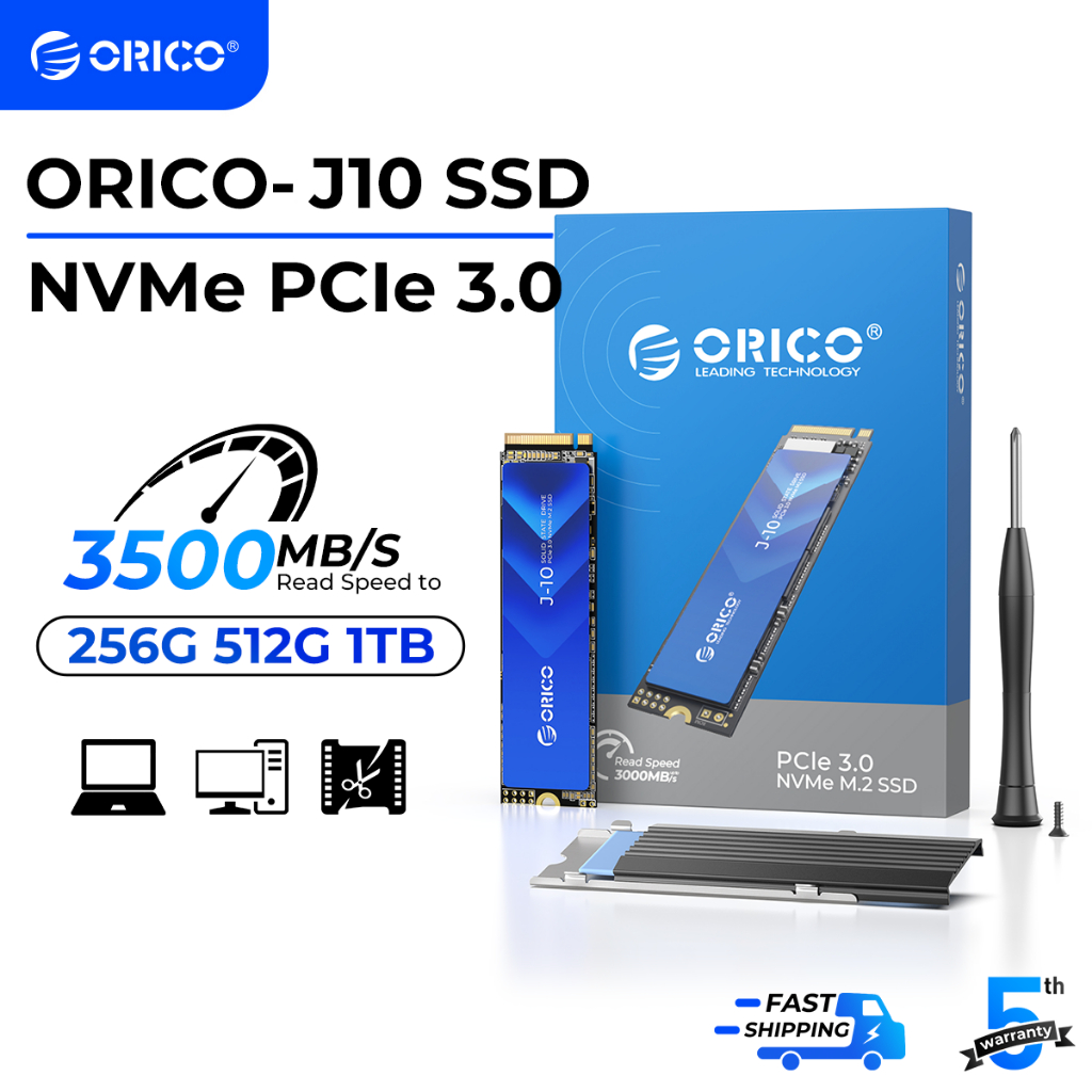 ORICO 256GB 512GB 1TB SSD M.2 2280 NVME PCIe 3.0 SSD 3500MB/s For Laptop Desktop PC（ORICO-J10）