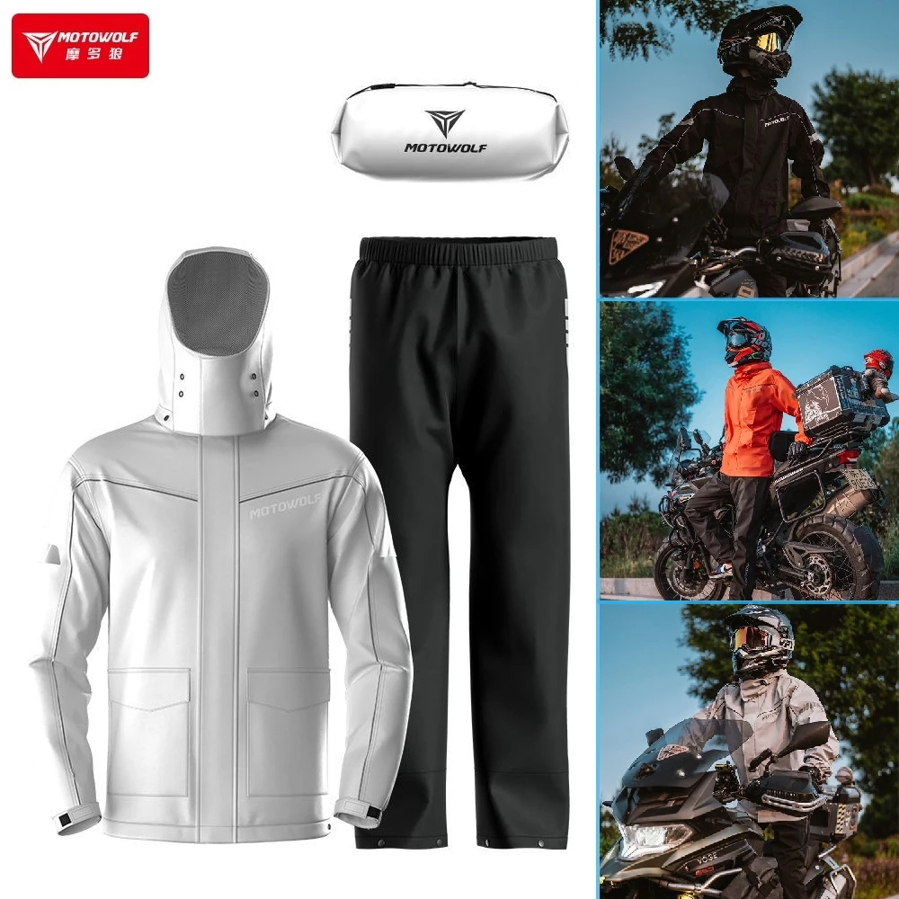 Motowolf ชุดเสื้อกันฝนมอเตอร์ไซค์ เสื้อและกางเกง