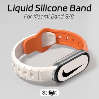 สายรัดซิลิโคนเหลวสําหรับ Xiaomi Band 10 สายรัดข้อมือ Integral Design กีฬากันน้ําสายรัดซิลิโคนสําหรับ Xiaomi Mi Band 9 8 Pro เปลี่ยนสร้อยข้อมือ