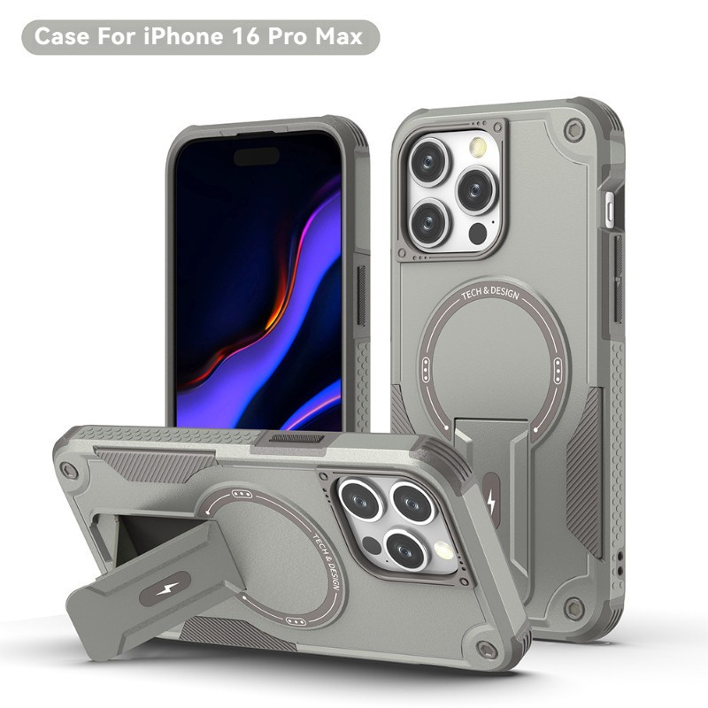 ENVEL สไตล์ใหม่แฟชั่น ระดับไฮเอนด์ ธุรกิจเคสโทรศัพท์แม่เหล็ก,เหมาะสําหรับ iPhone16Promax 16E 15Plus 14Pro 13 12 11 วงเล็บที่มองไม่เห็นถุงลมนิรภัยกันกระแทกป้องกันกรณี