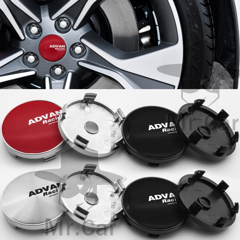 Advan ENKEI 60 มม.4 ชิ้น/1 ชุดฝาครอบดุม Rim Cap hub ฝาครอบกลาง AVVAN Racing อุปกรณ์ตกแต่งรถยนต์ดัดแปลง