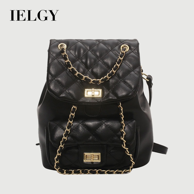 IELGY สุภาพสตรีกระเป๋าเป้สะพายหลังหนังนุ่มความจุขนาดใหญ่ สําหรับเดินทางและนักเรียน