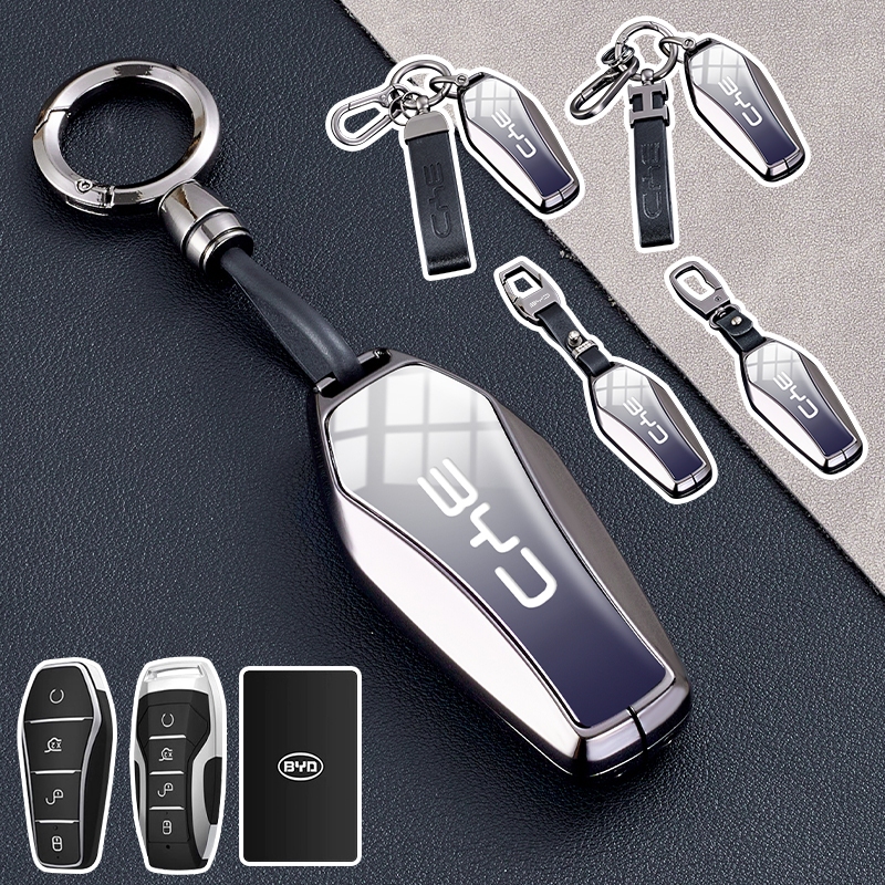 Byd พิเศษกุญแจรถฝาครอบป้องกันโลหะผสมสังกะสีขอบกุญแจรถสําหรับ BYD Atto 3 หยวน Plus F3 E6 F0 G3 I3 Ea1 เพลง Max Tang