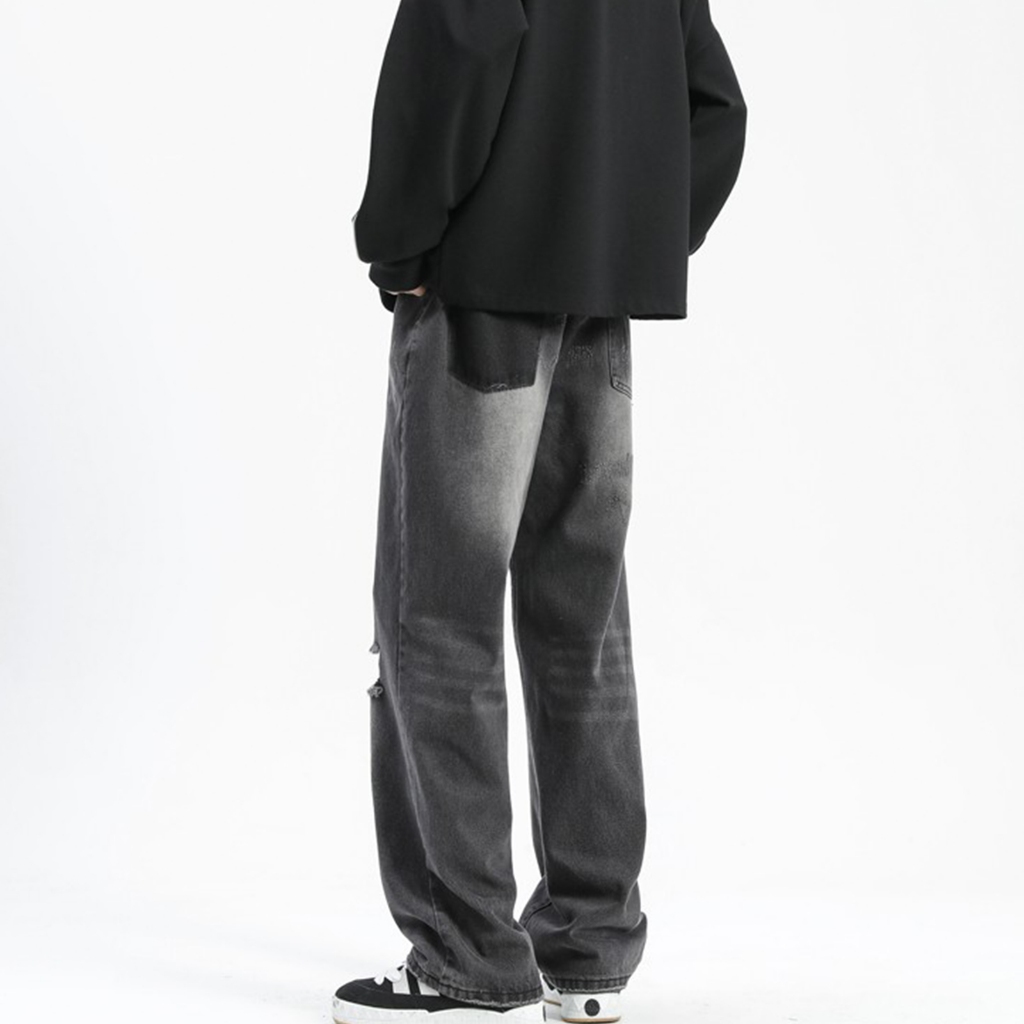 CoolChgกางเกงยีนส์ลายขาด แมตช์ได้กับทุกชุด ใส่สบาย กางเกงยีนส์ลายขาด จัดส่งรวดเร็ว คู่รักรุ่นเดียวกัน สุดฮิตแฟชั่น จัดส่งในกรุงเทพฯ M-3XL ใส่สบาย มีหลายขนา ระบายอากาศดี เอวสูงสบาย แฟชั่น สไตล์เกาหลี คล่องแคล่วและสบายสบาย Clothing Man ตาราง Jeans