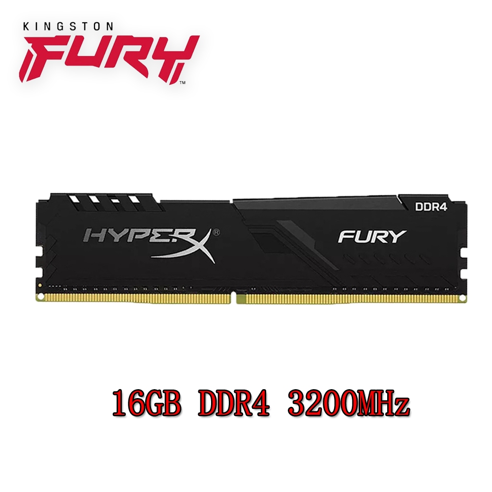 Kingston HyperX Fury DDR4 RAM 16GB DDR4 3200MHz HX432C16FB3/16 หน่วยความจําเดสก์ท็อปโอเวอร์คล็อก RAM