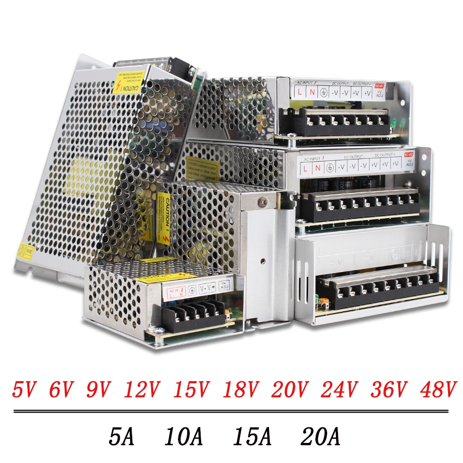 5V 12V 24V แหล่งจ่ายไฟ SMPS AC DC 220V ถึง 3V 6V 9V 15V 18V 20V 36V 48V 5A 10A 15A 20A Transformer