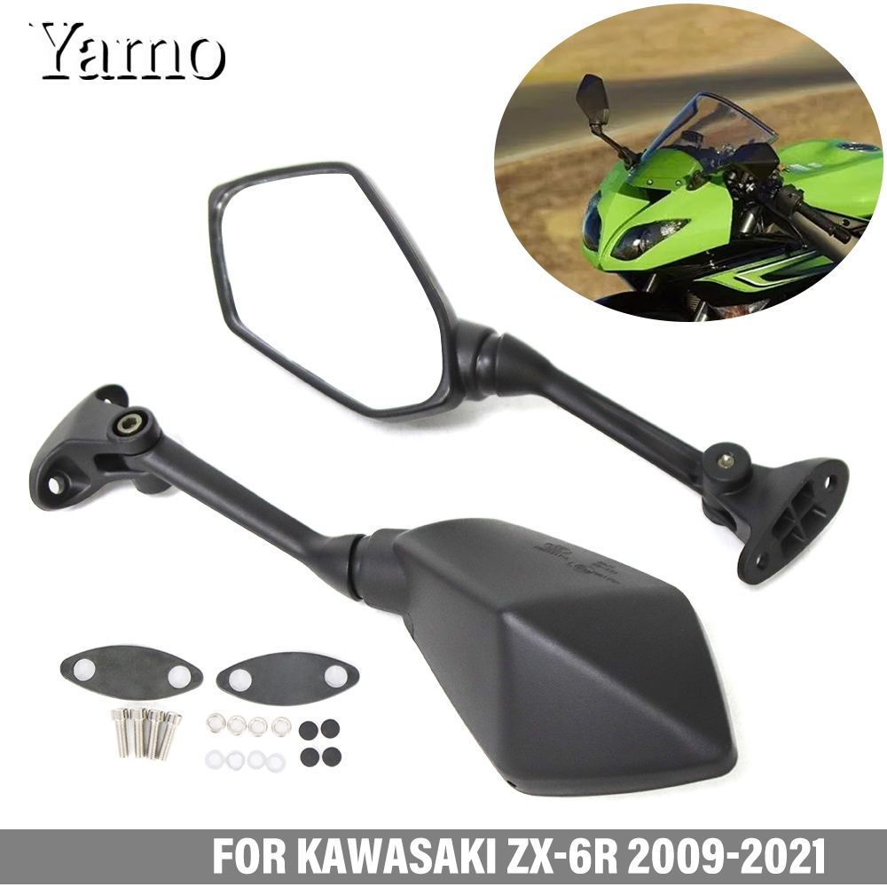 สําหรับ Kawasaki ZX-6R ZX6R 2009-2011 กระจกมองหลัง ZX 6R รถจักรยานยนต์ Anti วิงเวียนศีรษะ HD กระจกมอ