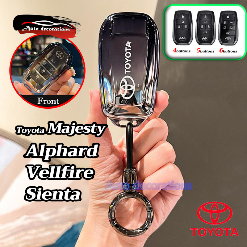 ฝาครอบกุญแจรถโตโยต้าเคสกุญแจรถอัจฉริยะเหมาะสําหรับ Toyota Majesty Alphard Vellfire Sienta พวงกุญแจสีไล่ระดับ