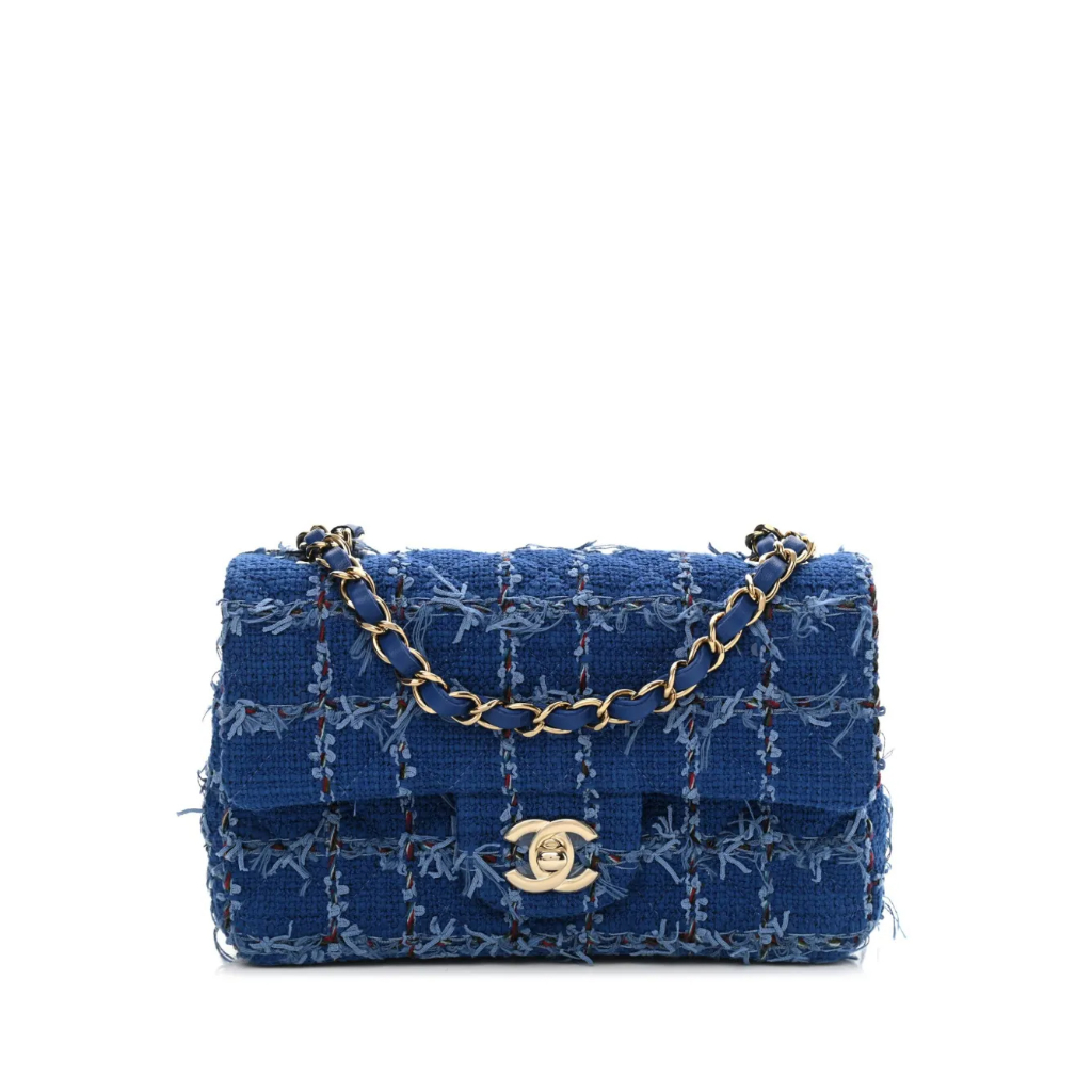 Chanel mini Classic Flap กระเป๋าสะพายผ้าทวีต