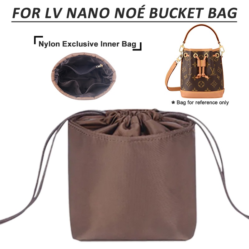 Nylon Organizer Insert Bag เหมาะสําหรับ LV-Nano Noe กระเป๋าใหม่กระเป๋าด้านใน Old Mini Bucket Bag Liner Storage Lining Bag