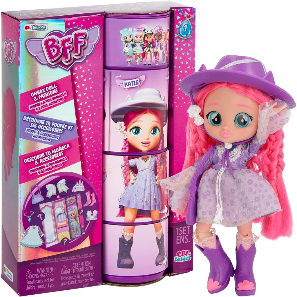 Cry Babies BFF Katie Fashion Doll with 9+ Surprises Including Outfit and Accessories for Fashion Toy