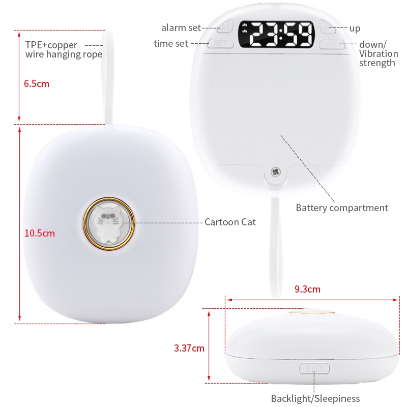 นาฬิกาปลุกสั่นแบบพกพาแบตเตอรี่ดําเนินการเตียงเขย่าช็อกเพื่อนอนหนักหูหนวกขับเสียเดินทางผู้สูงอายุนักเรียนเด็กหอพักปลุกคู่ นํา แสงไฟ - รูปที่ 7