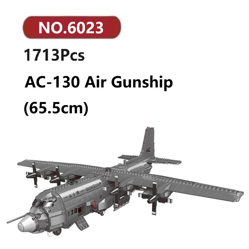 ✨AC-130 เครื่องบินโจมตี ของเล่นตัวต่อ 1713ชิ้น XINGBAO Plane โมเดลประกอบแล้ว