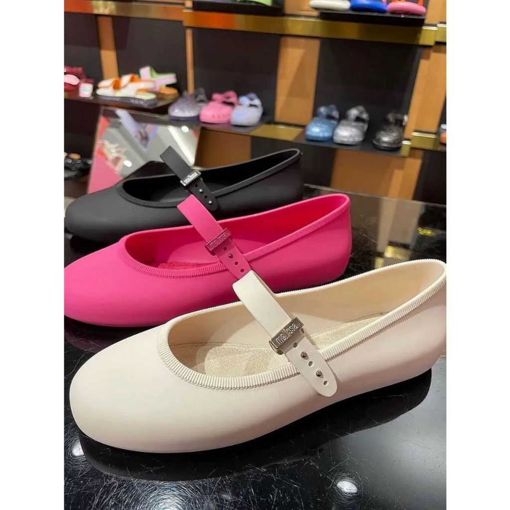 Melissa 2025 รองเท้าผู้หญิงปากตื้นรองเท้าบัลเล่ต์พื้นนุ่มรองเท้าแตะลําลองแบบเรียบง่าย
