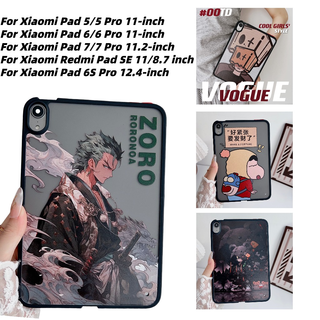 สําหรับ Xiaomi Pad 5 Pro 6 Pro 7 Pro Redmi Pad SE 8.7 นิ้ว 11 6S Pro 12.4 ป้องกันแฟชั่น Soft-Touch กันกระแทก TPU น่ารักการ์ตูน Anti-Scratch พิมพ์ออกแบบแท็บเล็ตกรณี