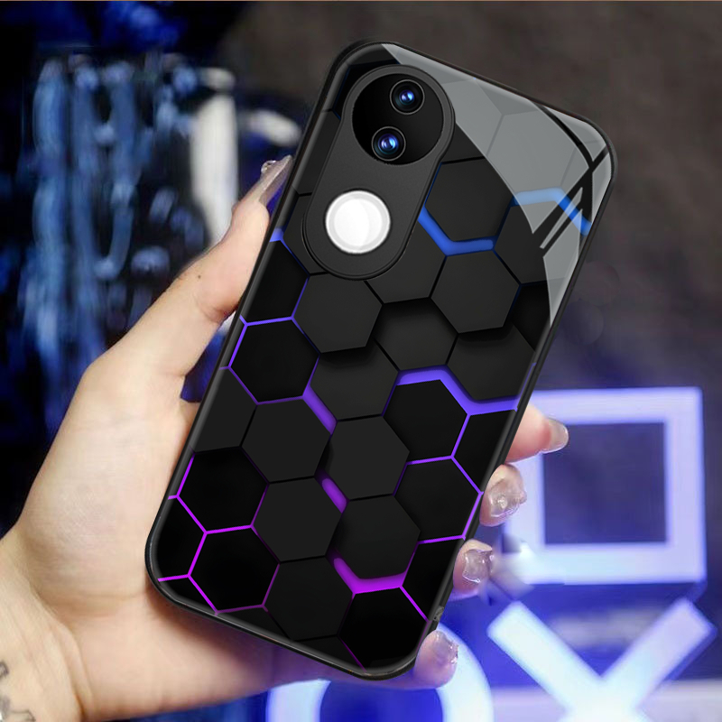 เคส Vivo V50 V40 V50 Lite V30 V29 V29E V27 5G เคส Vivo V40 V30 Pro เคสโทรศัพท์มือถือแบบแก้วแข็ง กันกระแทก กันรอยกล้อง ลายเด็กผู้ชาย 3D สามมิติ หรูหรา สําหรับ