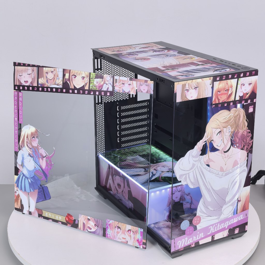 Sama มีธีมอนิเมะให้เลือกมากกว่า 400 แบบ เคสคอมพิวเตอร์สั่งทำพิเศษ เคสคอมพิวเตอร์ ATX M-ATX สีดํา รองรับพัดลมระบายความร้อนด้วยน้ํา 240 เคสคอมพิวเตอร์