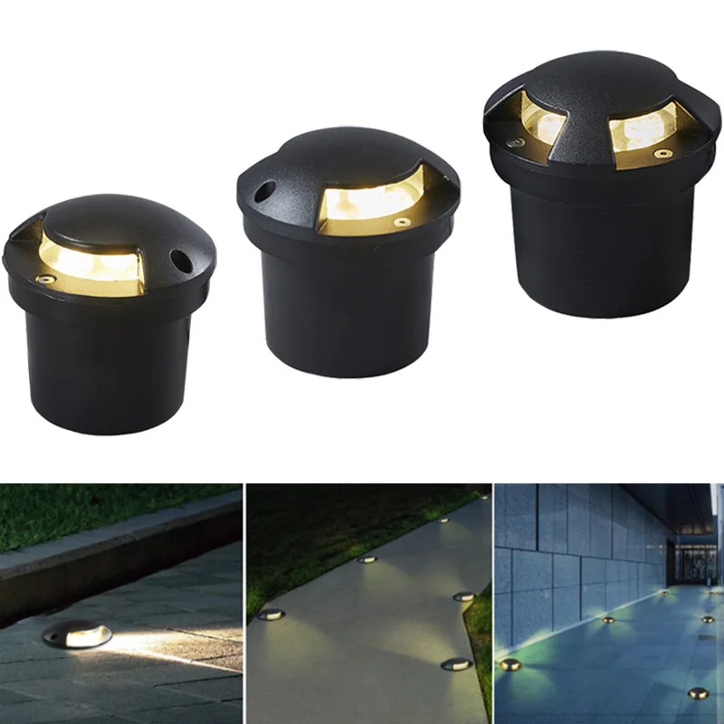 Ip68 DC12V แสงกลางแจ้ง 5W 220V สวนลานขั้นตอนบันไดชั้น Deck LED โคมไฟแบบฝังพื้น LED สปอตไลท์ใต้ดิน